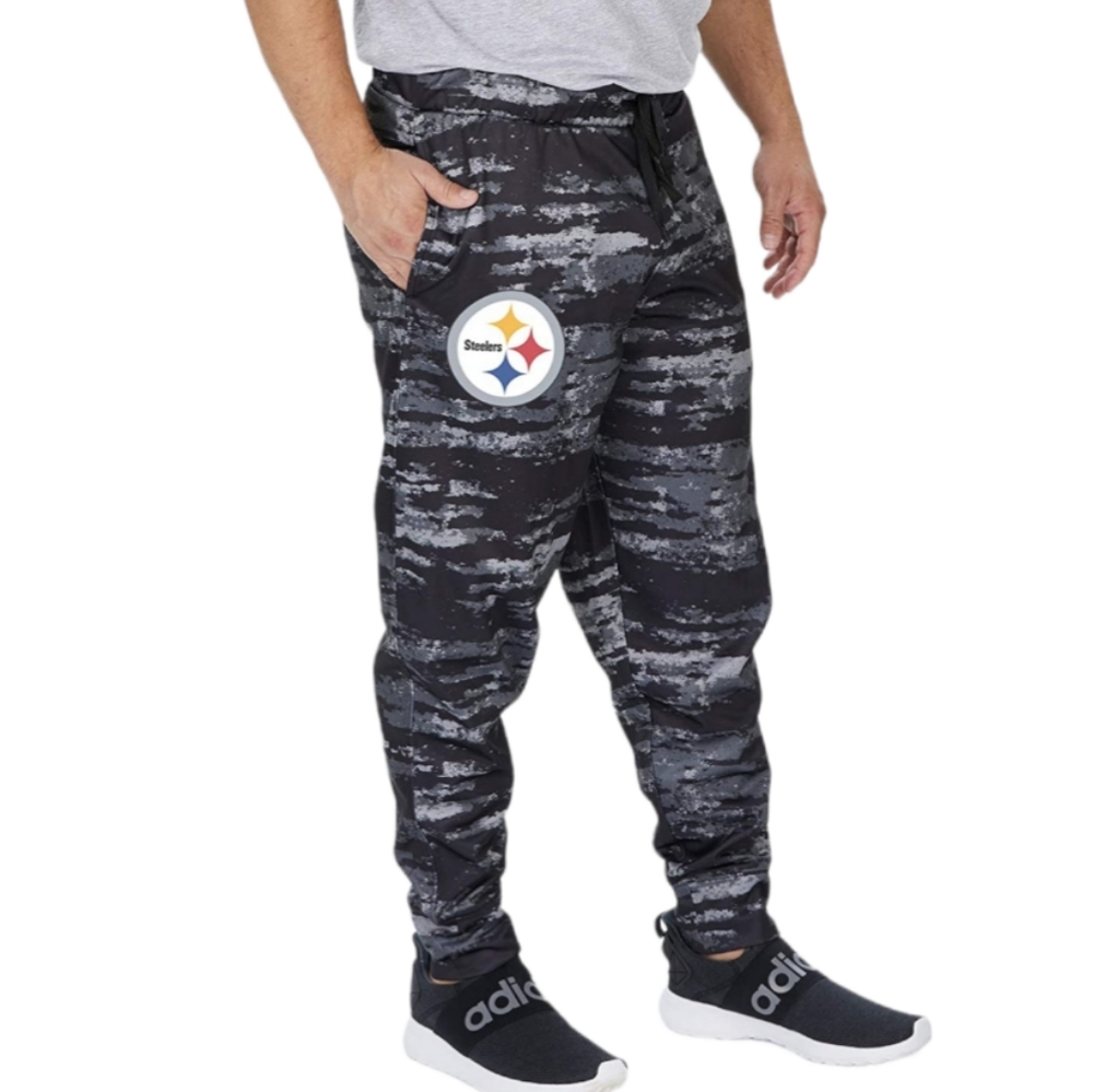 NFL Pittsburgh Steelers Camouflage Black and Gray Joggers Zubaz Men's Size XL